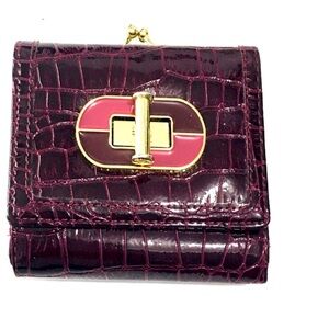 Carpisa ITALIANA DESIGN BURGUNDY PATENT WALLET